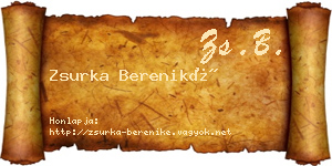 Zsurka Bereniké névjegykártya